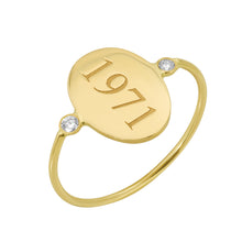 Load image into Gallery viewer, The Message Signet ring-2 diamonds
