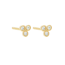 Load image into Gallery viewer, Clover Studs Single YG | Hortense Jewelry - yellow gold bridal earrings, designer bridal earrings, ethical gold earrings