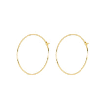Load image into Gallery viewer, The sweet Angel Hair Hoops 14KYG PAIR | Hortense Jewelry - yellow gold bridal earrings, designer bridal earrings, ethical gold earrings