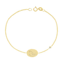 Load image into Gallery viewer, The Bubble Signet Deer Bracelet with diamond | Hortense Jewelry - handcrafted beaded bracelets, handcrafted gold bracelets, handmade pearl bracelets, delicate handmade bracelets