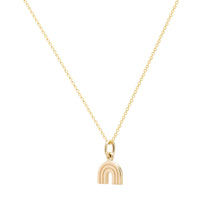 Load image into Gallery viewer, &quot;Follow your Rainbow&quot; Small and Large Necklace 14KYG 16&quot; chain | Hortense Jewelry - handmade designer necklaces, designer gold necklaces, designer bridal necklaces, delicate gold necklaces