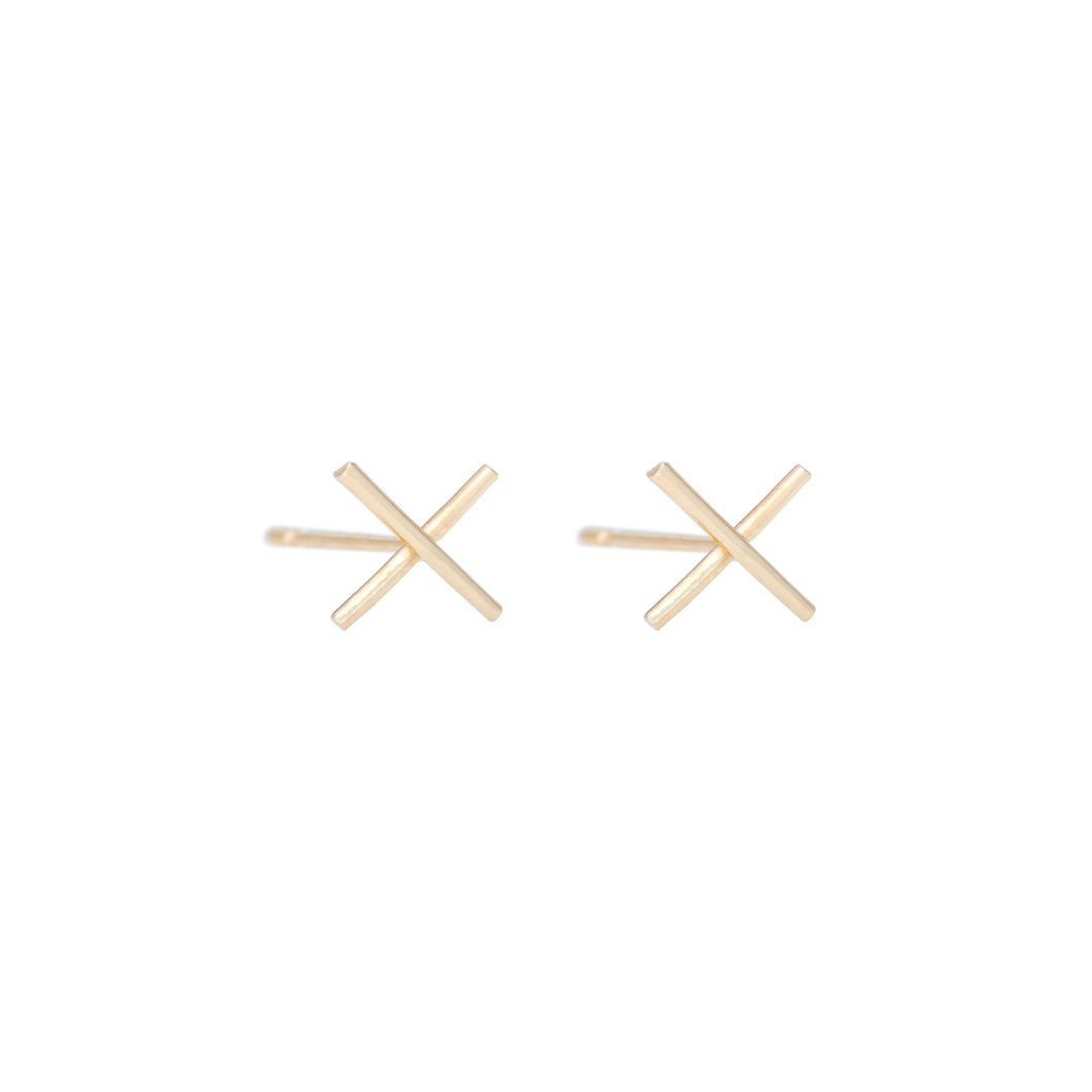 Kiss-Kiss studs 14KRG | Hortense Jewelry - yellow gold bridal earrings, designer bridal earrings, ethical gold earrings
