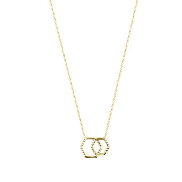 Together-Hexagon | Hortense Jewelry - handmade designer necklaces, designer gold necklaces, designer bridal necklaces, delicate gold necklaces