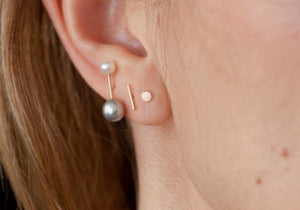 Majorette Earrings white and Grey | Hortense Jewelry - handmade artisan earrings, handmade designer earrings, ethically made gold earrings