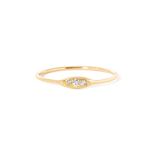 Rise and Shine-Diamond ring YG size 4 | Hortense Jewelry - ethical diamond rings, delicate designer rings, designer gold rings