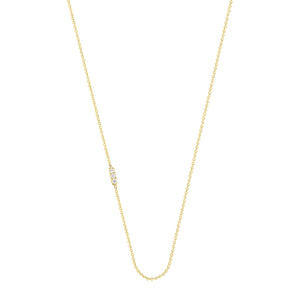Tic Tac necklace with diamond | Hortense Jewelry - handmade designer necklaces, designer gold necklaces, designer bridal necklaces, delicate gold necklaces