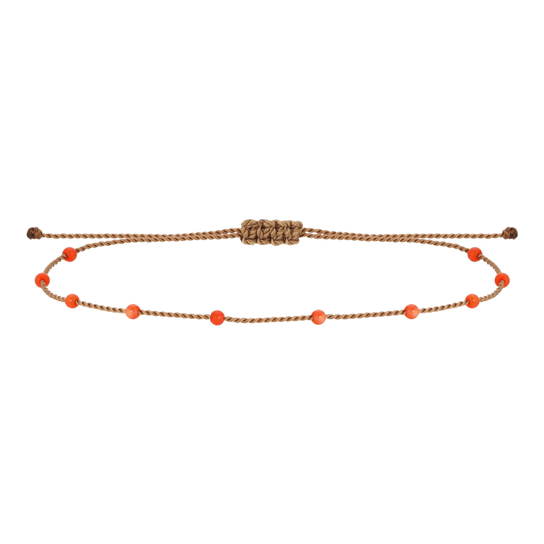 Wish Me Love Coral Beads Cord Bracelet