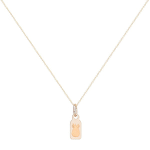 Single Tag necklace-Pineapple 14K YG 18" | Hortense Jewelry - handmade women's jewelry, ethical women's jewelry, handmade gold jewelry