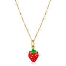 Load image into Gallery viewer, Strawberry Charm Hoop Earrings