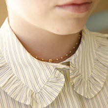 Load image into Gallery viewer, "Fleur" Necklace with mini white pearls