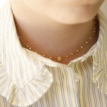 Load image into Gallery viewer, "Fleur" Necklace with mini white pearls