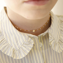 Load image into Gallery viewer, "Fleur" Necklace with mini white pearls