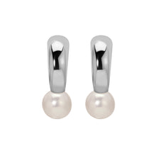 Load image into Gallery viewer, &quot;Puffy&quot; hoops with pearls