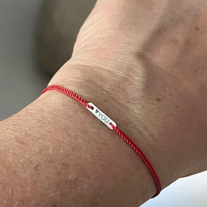 ID Cord Bracelet in solid gold or sterling silver