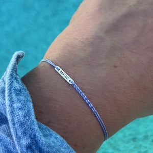 ID Cord Bracelet in solid gold or sterling silver