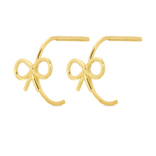 Load image into Gallery viewer, The Itsy Bitsy Bow Hoops-Earrings