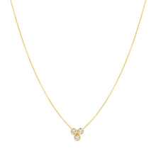 Load image into Gallery viewer, Clover necklace 14K YG 16&quot; | Hortense Jewelry - handmade designer necklaces, designer gold necklaces, designer bridal necklaces, delicate gold necklaces