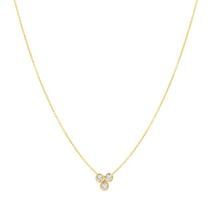 Clover necklace 14K YG 16" | Hortense Jewelry - handmade designer necklaces, designer gold necklaces, designer bridal necklaces, delicate gold necklaces