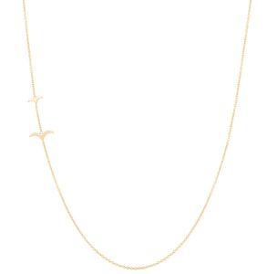 “Flying Together”-Necklace 14KYG 16" | Hortense Jewelry - handmade designer necklaces, designer gold necklaces, designer bridal necklaces, delicate gold necklaces