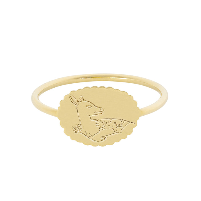 The Bubble Signet Ring-Deer or Lambs | Hortense Jewelry - ethical diamond rings, delicate designer rings, designer gold rings