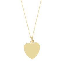 Load image into Gallery viewer, The Big Heart necklace-Customizable-with or without diamond | Hortense Jewelry - handmade designer necklaces, designer gold necklaces, designer bridal necklaces, delicate gold necklaces