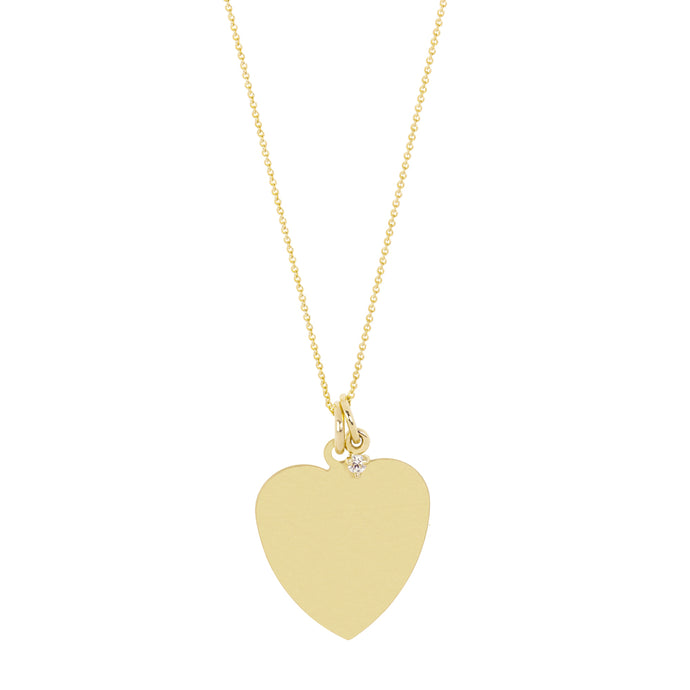 The Big Heart necklace-Customizable-with or without diamond | Hortense Jewelry - handmade designer necklaces, designer gold necklaces, designer bridal necklaces, delicate gold necklaces