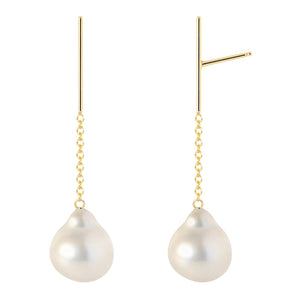 The Little Dancers-Earrings/Baroque Pearls | Hortense Jewelry - yellow gold bridal earrings, designer bridal earrings, ethical gold earrings