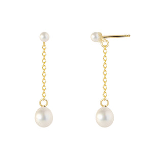 The Little Dancer-Double-Earrings | Hortense Jewelry - yellow gold bridal earrings, designer bridal earrings, ethical gold earrings