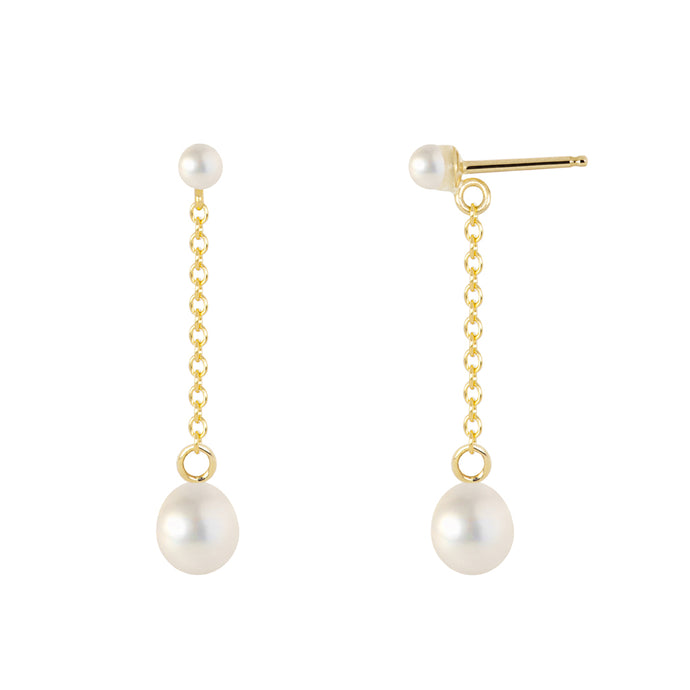 The Little Dancer-Double-Earrings | Hortense Jewelry - yellow gold bridal earrings, designer bridal earrings, ethical gold earrings
