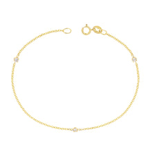 Load image into Gallery viewer, The Mini Mini Me Bracelet-Trio Diamonds | Hortense Jewelry - handcrafted beaded bracelets, handcrafted gold bracelets, handmade pearl bracelets, delicate handmade bracelets