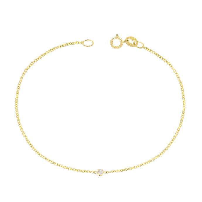 The Mini mini Me Bracelet-1 Diamond | Hortense Jewelry - handcrafted beaded bracelets, handcrafted gold bracelets, handmade pearl bracelets, delicate handmade bracelets