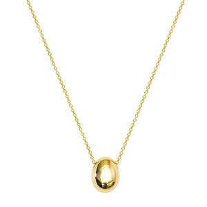 Precious Life-Large Egg pendant Necklace SILVER 18" | Hortense Jewelry - handmade designer necklaces, designer gold necklaces, designer bridal necklaces, delicate gold necklaces