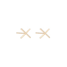 Load image into Gallery viewer, Kiss-Kiss studs 14KRG | Hortense Jewelry - yellow gold bridal earrings, designer bridal earrings, ethical gold earrings