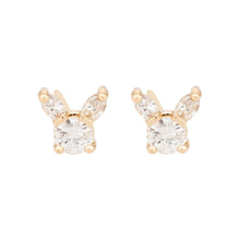 Load image into Gallery viewer, “Kitty” All diamonds -Earring SINGLE 14KYG | Hortense Jewelry - yellow gold bridal earrings, designer bridal earrings, ethical gold earrings