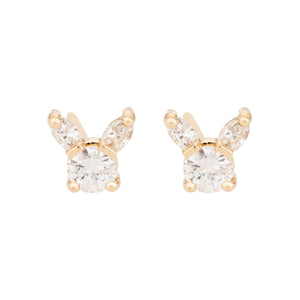 “Kitty” All diamonds -Earring SINGLE 14KYG | Hortense Jewelry - yellow gold bridal earrings, designer bridal earrings, ethical gold earrings