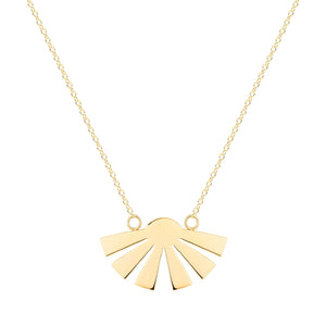 Large Sunshine necklace 14KYG 16" | Hortense Jewelry - handmade designer necklaces, designer gold necklaces, designer bridal necklaces, delicate gold necklaces