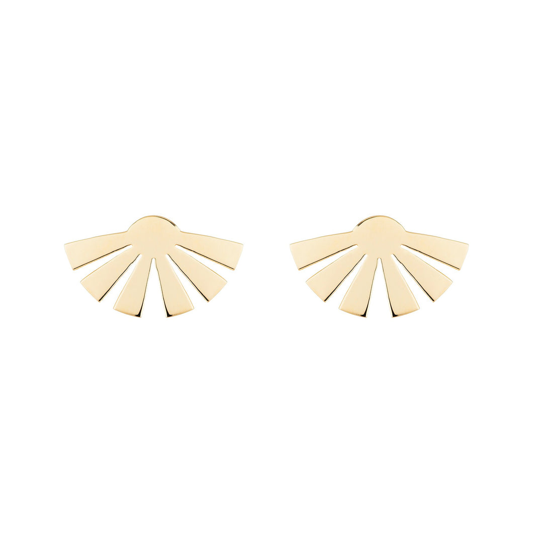 Large Sunshine Earrings PAIR 14KYG | Hortense Jewelry - yellow gold bridal earrings, designer bridal earrings, ethical gold earrings