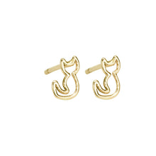 Load image into Gallery viewer, Sweet Purrrr SINGLE STUD 14K yellow gold | Hortense Jewelry - yellow gold bridal earrings, designer bridal earrings, ethical gold earrings