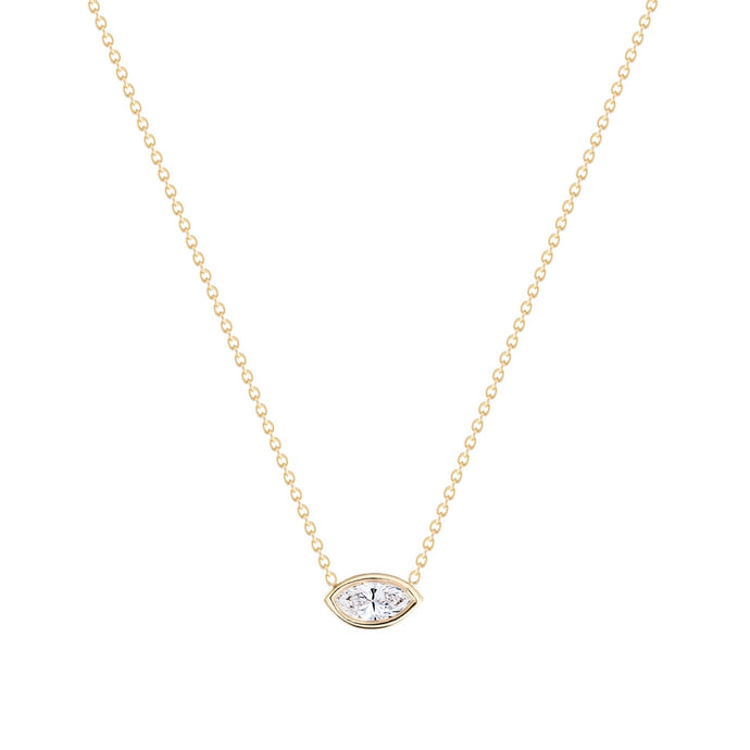 Marquise-necklace Set with marquise white sapphire14KYG 16