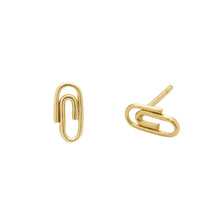 Load image into Gallery viewer, Paper Clip earring | Hortense Jewelry - yellow gold bridal earrings, designer bridal earrings, ethical gold earrings