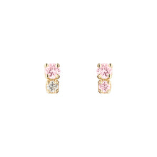 Load image into Gallery viewer, Double D White Diamond Stud Earrings