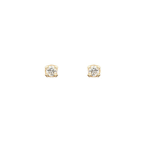 The D-Earring 14K yellow gold | Hortense Jewelry - yellow gold bridal earrings, designer bridal earrings, ethical gold earrings
