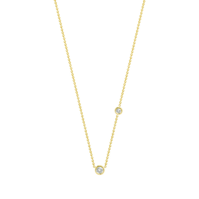 Double Flirty-white diamonds | Hortense Jewelry - handmade designer necklaces, designer gold necklaces, designer bridal necklaces, delicate gold necklaces