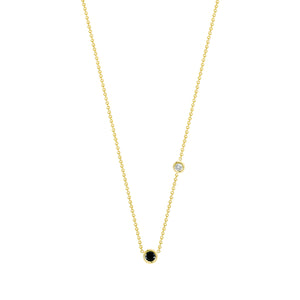 Double Flirty-black and white diamond | Hortense Jewelry - handmade designer necklaces, designer gold necklaces, designer bridal necklaces, delicate gold necklaces