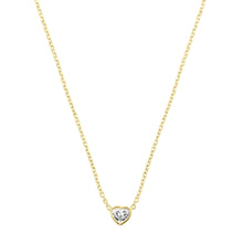 Load image into Gallery viewer, Je t&#39;aime necklace-heart shape diamond | Hortense Jewelry - handmade designer necklaces, designer gold necklaces, designer bridal necklaces, delicate gold necklaces