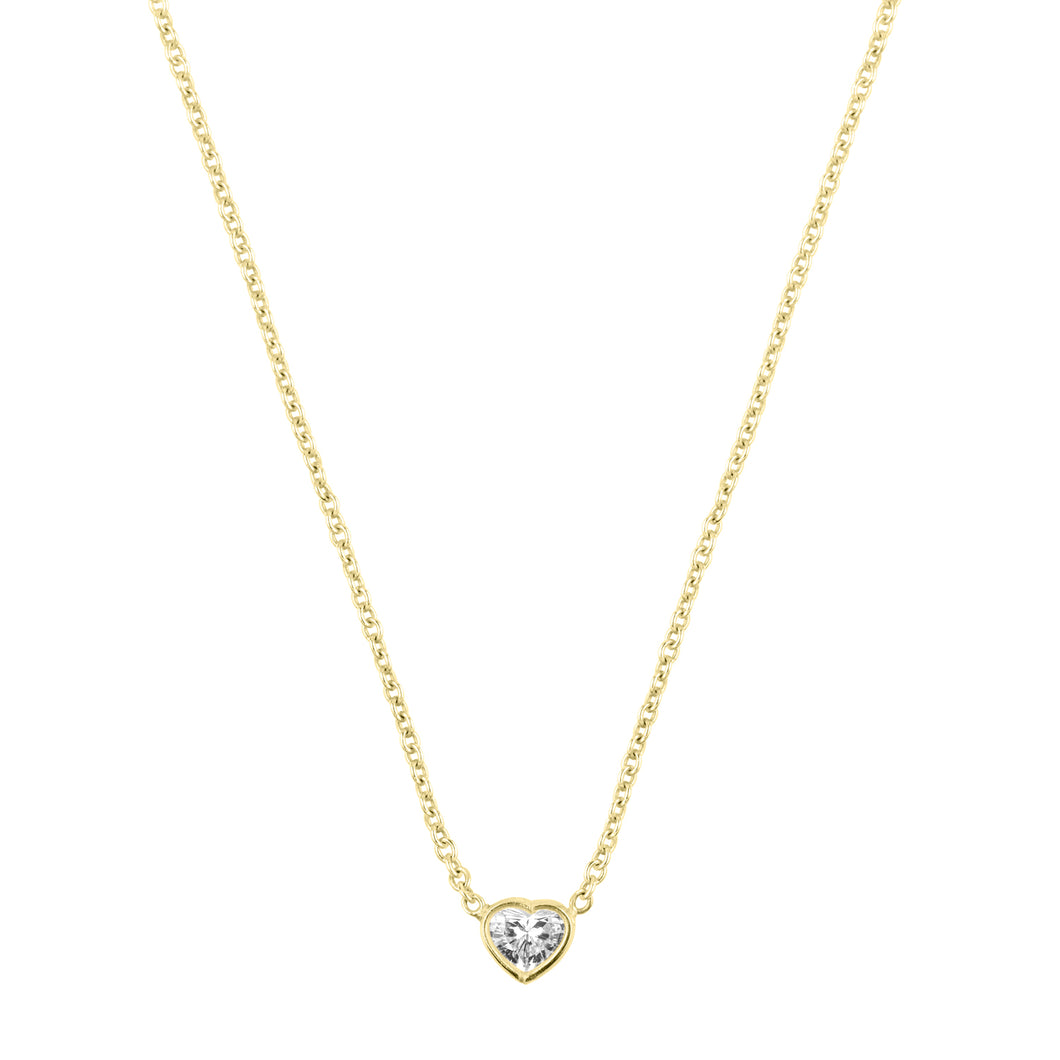 Je t'aime necklace-heart shape diamond | Hortense Jewelry - handmade designer necklaces, designer gold necklaces, designer bridal necklaces, delicate gold necklaces