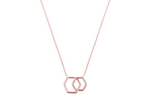 Load image into Gallery viewer, Together-Hexagon rose gold 14k 16&quot; | Hortense Jewelry - beautiful handcrafted necklaces, unique handmade necklaces, handcrafted necklaces and pendants