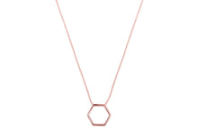 Load image into Gallery viewer, By Myself-Hexagon 14k rose gold 16&quot; | Hortense Jewelry - beautiful handcrafted necklaces, unique handmade necklaces, handcrafted necklaces and pendants
