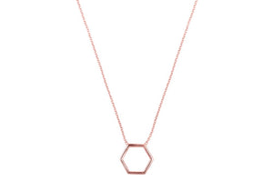 By Myself-Hexagon 14k rose gold 16" | Hortense Jewelry - beautiful handcrafted necklaces, unique handmade necklaces, handcrafted necklaces and pendants