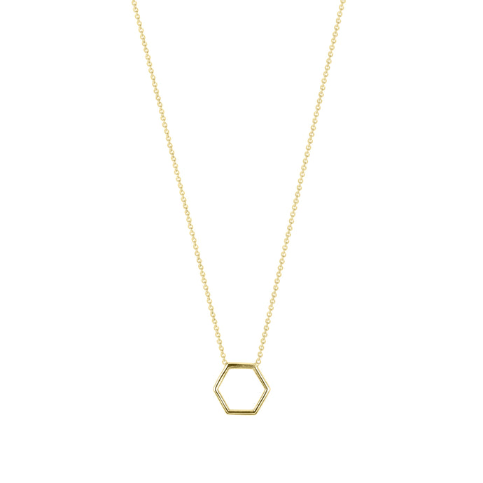 By Myself-Hexagon | Hortense Jewelry - handmade designer necklaces, designer gold necklaces, designer bridal necklaces, delicate gold necklaces